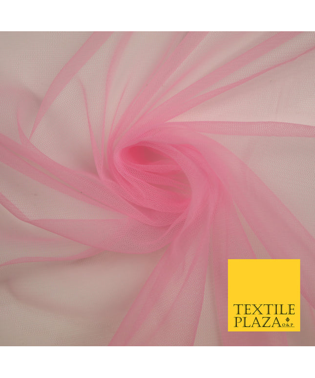 BUBBLEGUM PINK  Premium Soft Plain Sheer Tulle Net Fabric Tutu Fairy Veil Bridal 45" Wide 6892