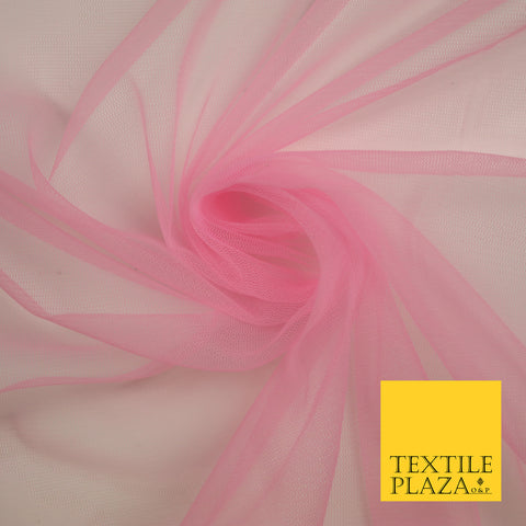 BUBBLEGUM PINK  Premium Soft Plain Sheer Tulle Net Fabric Tutu Fairy Veil Bridal 45" Wide 6892