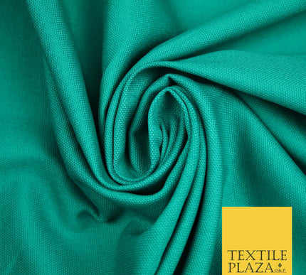JADE / PEACOCK Premium Plain 100% Cotton Canvas Fabric Upholstery Dress Bags Craft Material 57" 4009