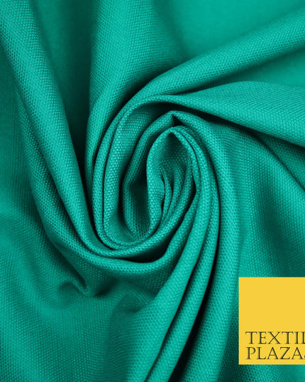 JADE / PEACOCK Premium Plain 100% Cotton Canvas Fabric Upholstery Dress Bags Craft Material 57" 4009