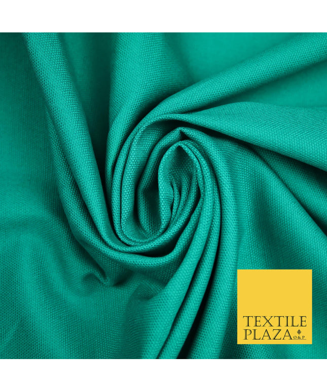 JADE / PEACOCK Premium Plain 100% Cotton Canvas Fabric Upholstery Dress Bags Craft Material 57" 4009
