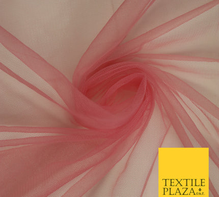 RHUBARB PINK  Premium Soft Plain Sheer Tulle Net Fabric Tutu Fairy Veil Bridal 45" Wide 6893