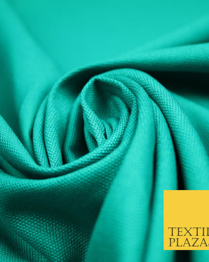 JADE / PEACOCK Premium Plain 100% Cotton Canvas Fabric Upholstery Dress Bags Craft Material 57" 4009