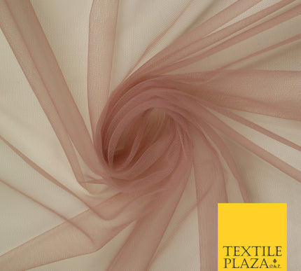 DUSTY MAUVE Premium Soft Plain Sheer Tulle Net Fabric Tutu Fairy Veil Bridal 45" Wide 6895