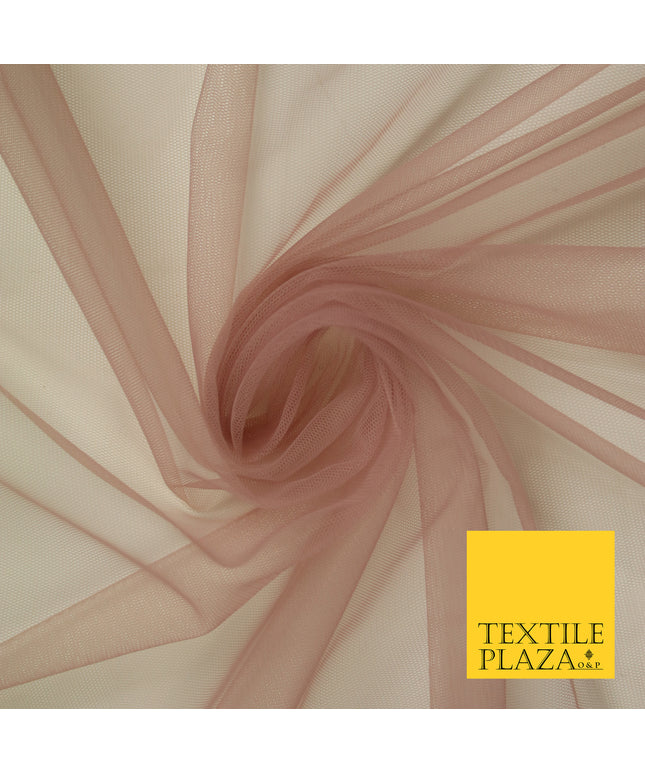 DUSTY MAUVE Premium Soft Plain Sheer Tulle Net Fabric Tutu Fairy Veil Bridal 45" Wide 6895