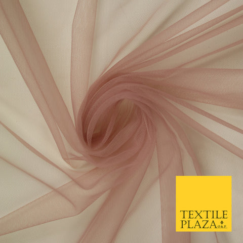 DUSTY MAUVE Premium Soft Plain Sheer Tulle Net Fabric Tutu Fairy Veil Bridal 45" Wide 6895