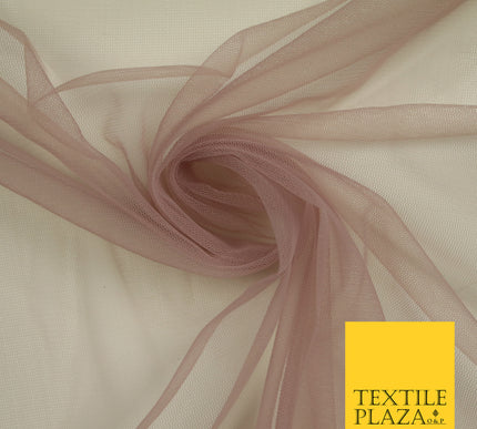 DUSTY LAVENDER MAUVE Premium Soft Plain Sheer Tulle Net Fabric Tutu Fairy Veil Bridal 45" Wide 6896