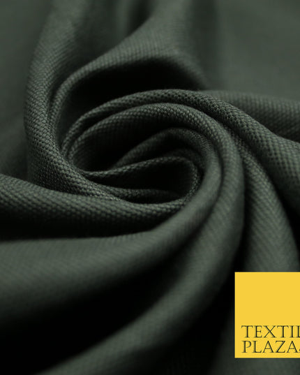 CHARCOAL GREY Premium Plain 100% Cotton Canvas Fabric Upholstery Dress Bags Craft Material 57" 4010