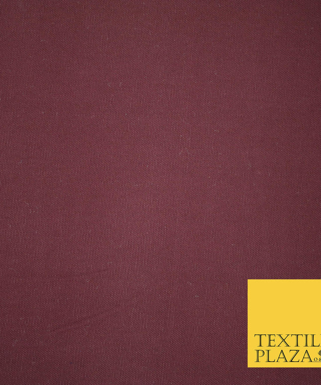 WINE BURGUNDY Premium Plain 100% Cotton Canvas Fabric Upholstery Dress Bags Craft Material 57" 4011