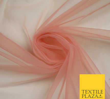 DUSTY PINK Premium Soft Plain Sheer Tulle Net Fabric Tutu Fairy Veil Bridal 45" Wide 6900