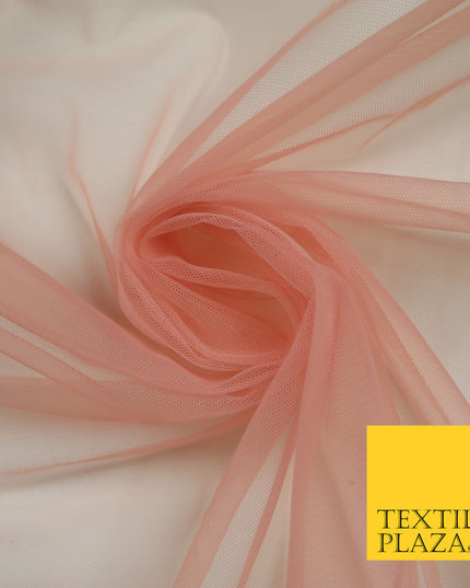 DUSTY PINK Premium Soft Plain Sheer Tulle Net Fabric Tutu Fairy Veil Bridal 45" Wide 6900