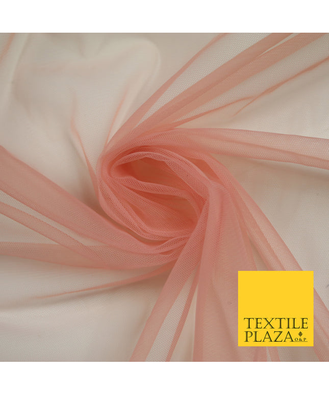 DUSTY PINK Premium Soft Plain Sheer Tulle Net Fabric Tutu Fairy Veil Bridal 45" Wide 6900