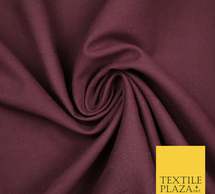 WINE BURGUNDY Premium Plain 100% Cotton Canvas Fabric Upholstery Dress Bags Craft Material 57" 4011