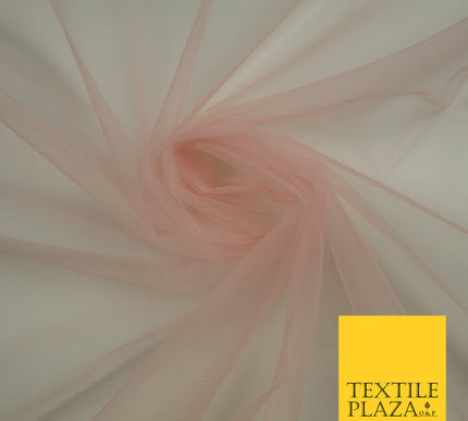 BLUSH PINK Premium Soft Plain Sheer Tulle Net Fabric Tutu Fairy Veil Bridal 45" Wide 6901