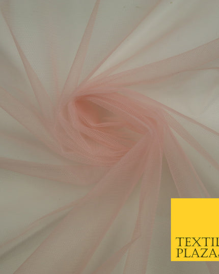 BLUSH PINK Premium Soft Plain Sheer Tulle Net Fabric Tutu Fairy Veil Bridal 45" Wide 6901