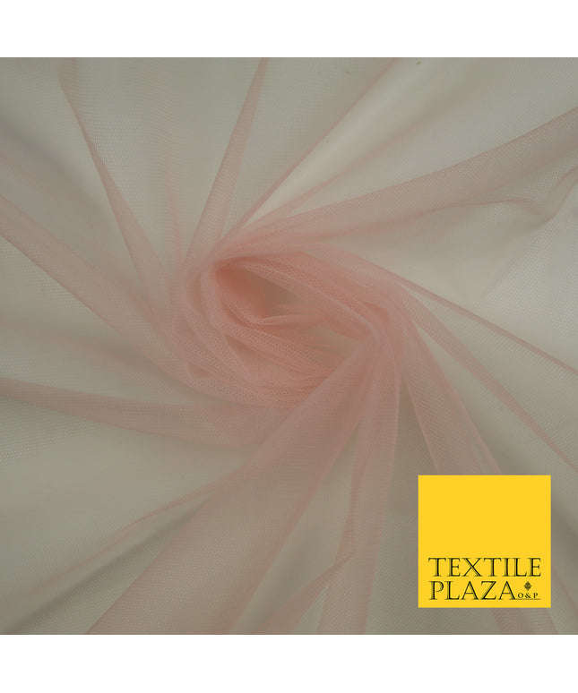 BLUSH PINK Premium Soft Plain Sheer Tulle Net Fabric Tutu Fairy Veil Bridal 45" Wide 6901