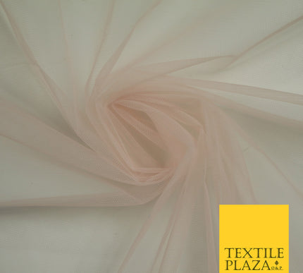 LIGHT BLUSH PINK Premium Soft Plain Sheer Tulle Net Fabric Tutu Fairy Veil Bridal 45" Wide 6902