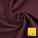 WINE BURGUNDY Premium Plain 100% Cotton Canvas Fabric Upholstery Dress Bags Craft Material 57" 4011
