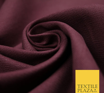 WINE BURGUNDY Premium Plain 100% Cotton Canvas Fabric Upholstery Dress Bags Craft Material 57" 4011
