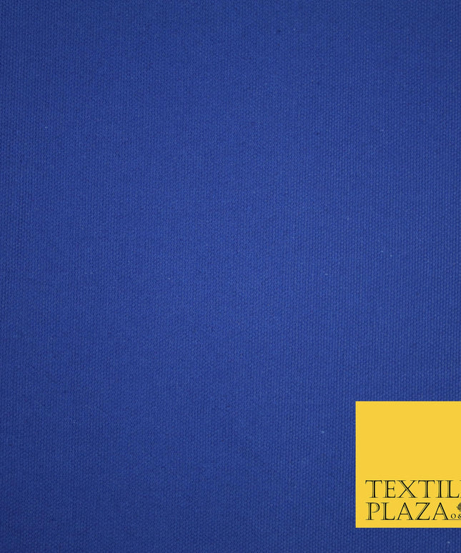 ROYAL BLUE Premium Plain 100% Cotton Canvas Fabric Upholstery Dress Bags Craft Material 57" 4012