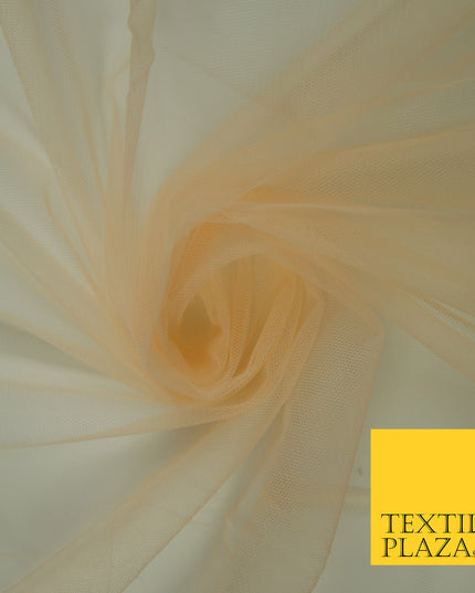 PEACH Premium Soft Plain Sheer Tulle Net Fabric Tutu Fairy Veil Bridal 45" Wide 6905
