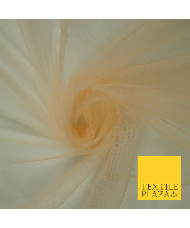 PEACH Premium Soft Plain Sheer Tulle Net Fabric Tutu Fairy Veil Bridal 45" Wide 6905