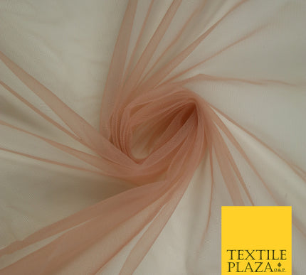 DUSTY BLUSH PINK Premium Soft Plain Sheer Tulle Net Fabric Tutu Fairy Veil Bridal 45" Wide 6906