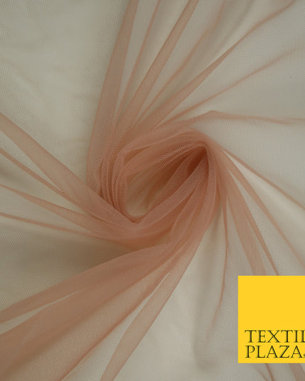 DUSTY BLUSH PINK Premium Soft Plain Sheer Tulle Net Fabric Tutu Fairy Veil Bridal 45" Wide 6906