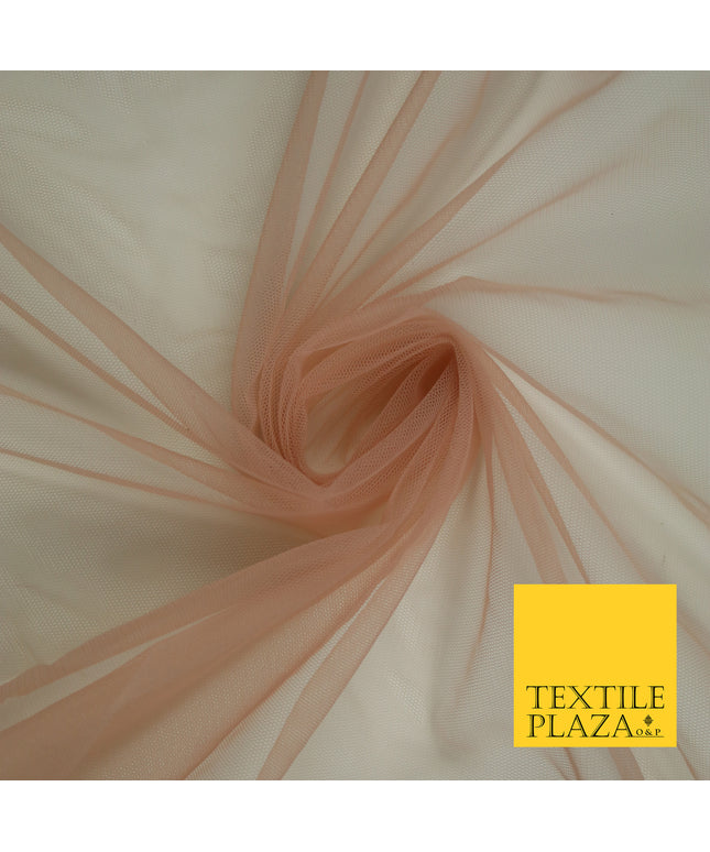 DUSTY BLUSH PINK Premium Soft Plain Sheer Tulle Net Fabric Tutu Fairy Veil Bridal 45" Wide 6906