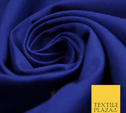 ROYAL BLUE Premium Plain 100% Cotton Canvas Fabric Upholstery Dress Bags Craft Material 57" 4012