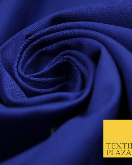 ROYAL BLUE Premium Plain 100% Cotton Canvas Fabric Upholstery Dress Bags Craft Material 57" 4012