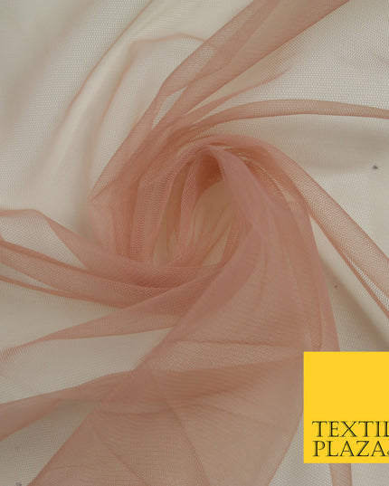 LIGHT MAUVE Premium Soft Plain Sheer Tulle Net Fabric Tutu Fairy Veil Bridal 45" Wide 6907