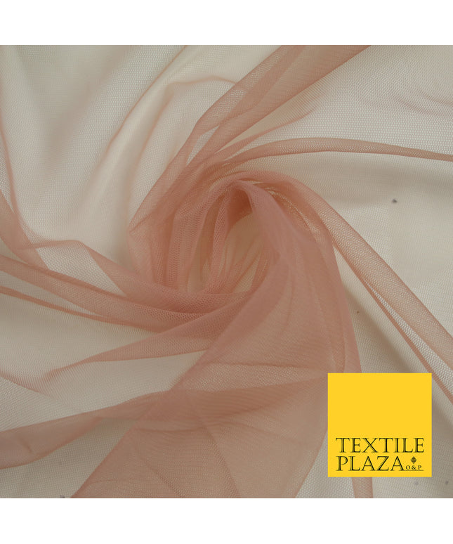LIGHT MAUVE Premium Soft Plain Sheer Tulle Net Fabric Tutu Fairy Veil Bridal 45" Wide 6907