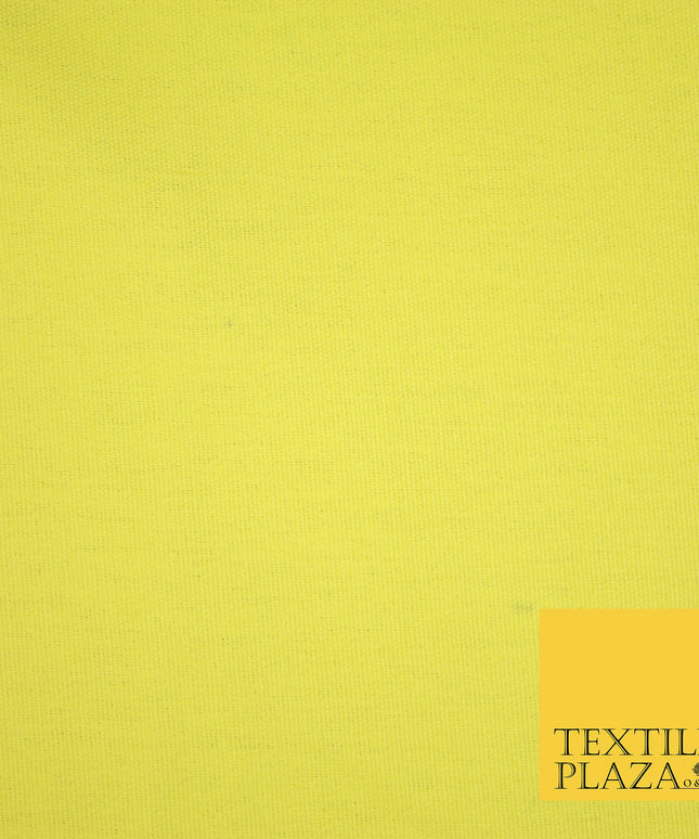 YELLOW LEMON Premium Plain 100% Cotton Canvas Fabric Upholstery Dress Bags Craft Material 57" 4013