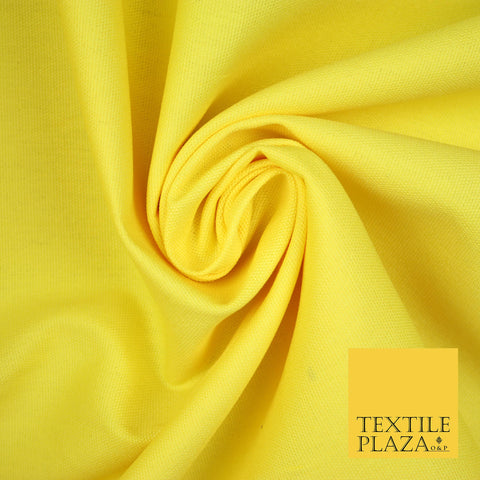 YELLOW LEMON Premium Plain 100% Cotton Canvas Fabric Upholstery Dress Bags Craft Material 57" 4013