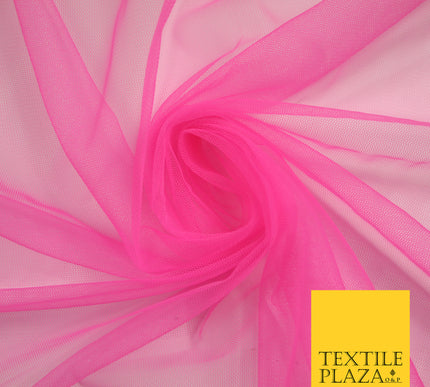 HOT PINK Premium Soft Plain Sheer Tulle Net Fabric Tutu Fairy Veil Bridal 45" Wide 6910