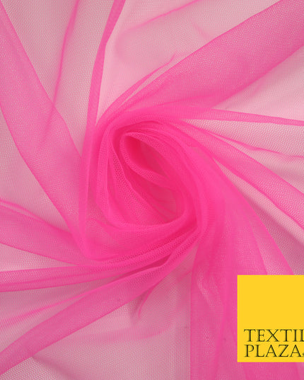 HOT PINK Premium Soft Plain Sheer Tulle Net Fabric Tutu Fairy Veil Bridal 45" Wide 6910