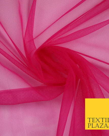 DEEP CERISE PINK Premium Soft Plain Sheer Tulle Net Fabric Tutu Fairy Veil Bridal 45" Wide 6911