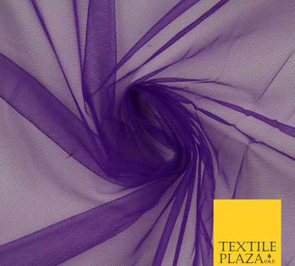 PURPLE Premium Soft Plain Sheer Tulle Net Fabric Tutu Fairy Veil Bridal 45" Wide 6912