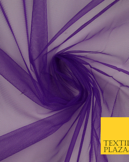 PURPLE Premium Soft Plain Sheer Tulle Net Fabric Tutu Fairy Veil Bridal 45" Wide 6912