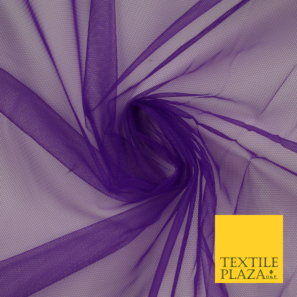 PURPLE Premium Soft Plain Sheer Tulle Net Fabric Tutu Fairy Veil Bridal 45" Wide 6912