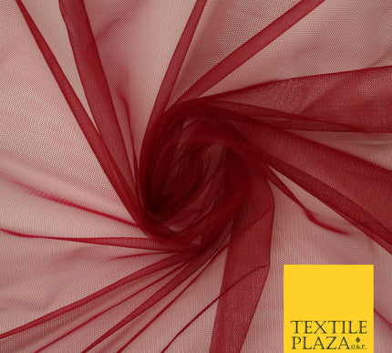 DEEP WINE Premium Soft Plain Sheer Tulle Net Fabric Tutu Fairy Veil Bridal 45" Wide 6913