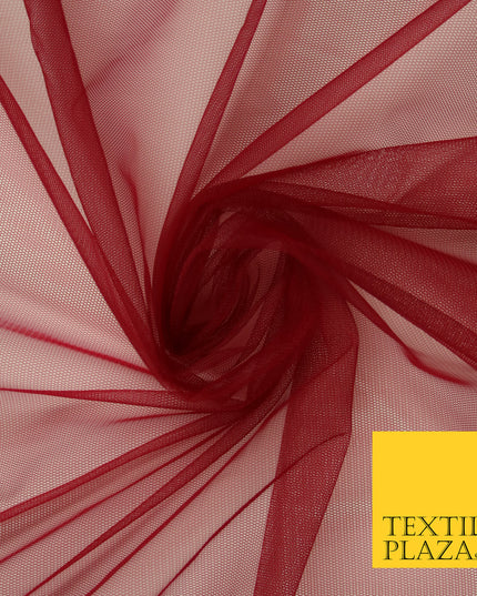 DEEP WINE Premium Soft Plain Sheer Tulle Net Fabric Tutu Fairy Veil Bridal 45" Wide 6913