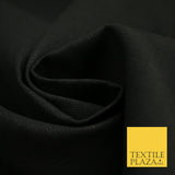 JET BLACK Premium Plain 100% Cotton Canvas Fabric Upholstery Dress Bags Craft Material 57" 4015