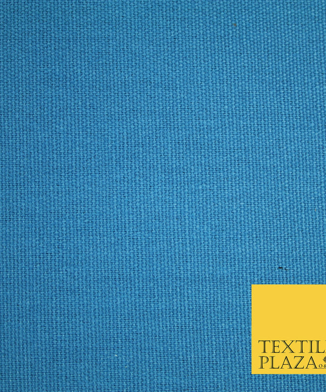 CAPRI BLUE Premium Plain 100% Cotton Canvas Fabric Upholstery Dress Bags Craft Material 57" 4016