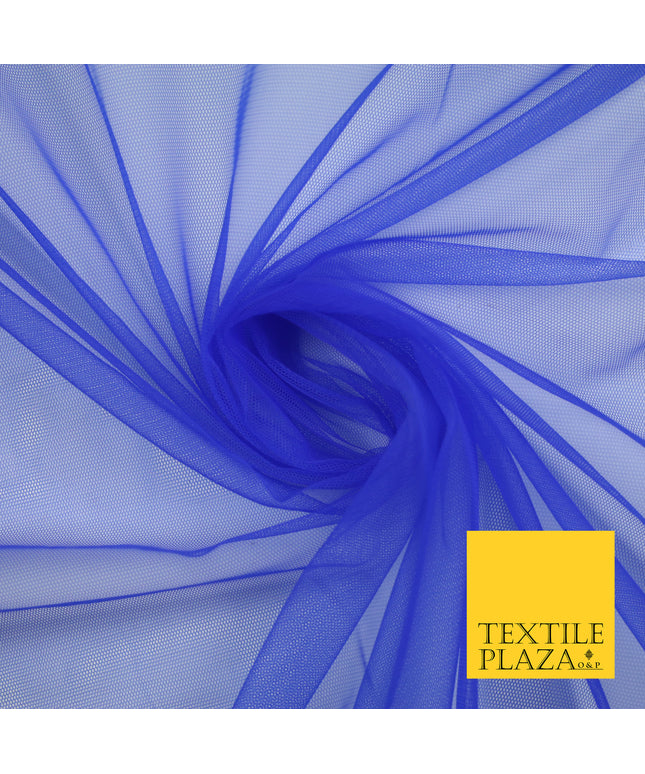 ROYAL BLUE Premium Soft Plain Sheer Tulle Net Fabric Tutu Fairy Veil Bridal 45" Wide 6915
