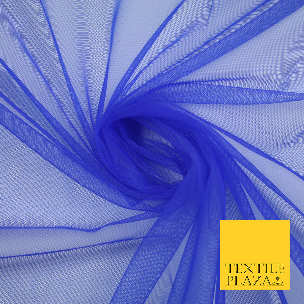 ROYAL BLUE Premium Soft Plain Sheer Tulle Net Fabric Tutu Fairy Veil Bridal 45" Wide 6915