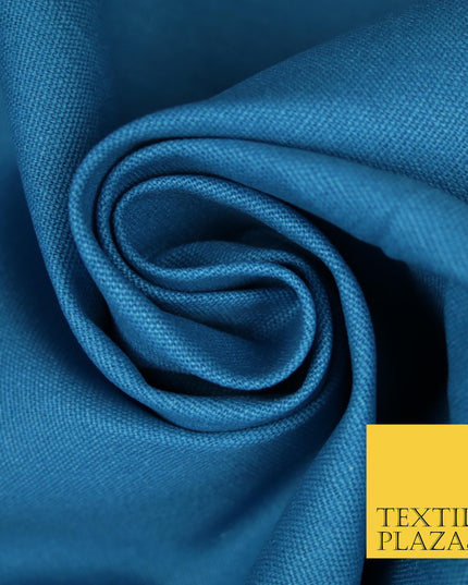 CAPRI BLUE Premium Plain 100% Cotton Canvas Fabric Upholstery Dress Bags Craft Material 57" 4016