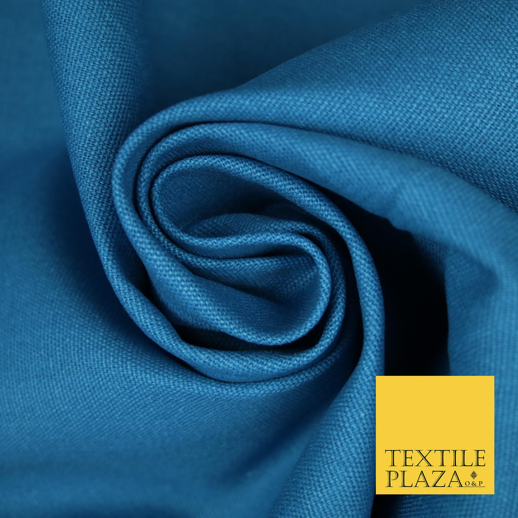CAPRI BLUE Premium Plain 100% Cotton Canvas Fabric Upholstery Dress Bags Craft Material 57" 4016