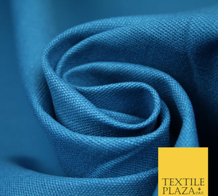 CAPRI BLUE Premium Plain 100% Cotton Canvas Fabric Upholstery Dress Bags Craft Material 57" 4016